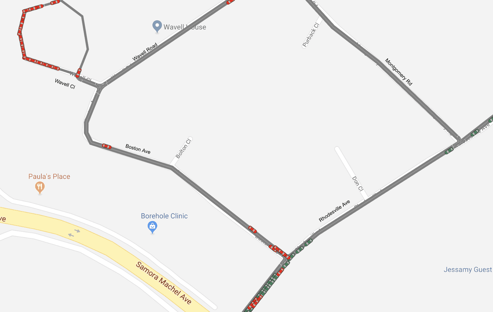 Simulación de tráfico vial del área escolar